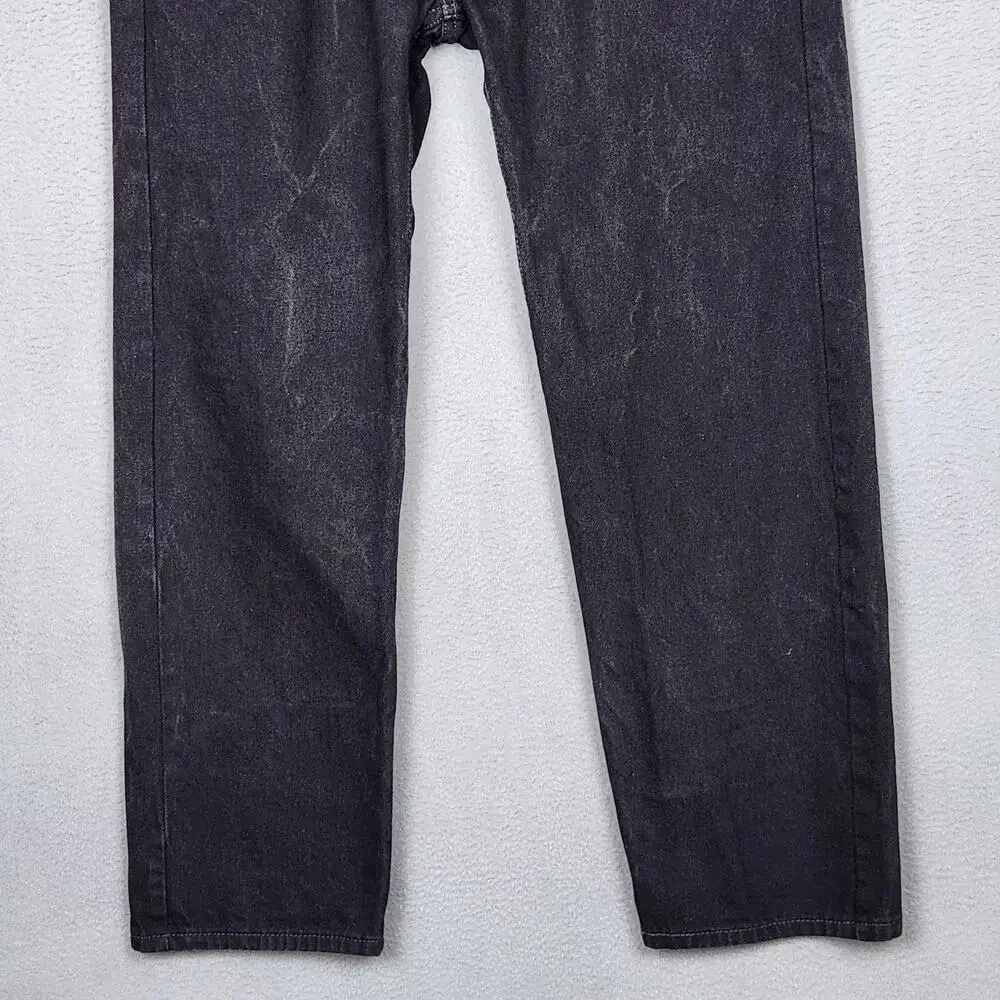 Levi's 505 Jeans Mens 38x30 Black Straight Leg Regular Fit Zip Fly Red Tab